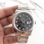 Copy Rolex Datejust II 41mm SS Gray Diamond Dial Fluted Bezel Watch